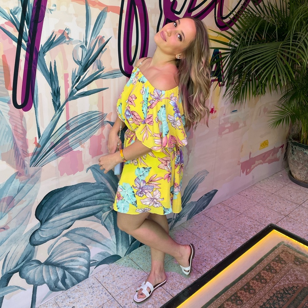 Yellow floral dress